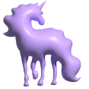 Simple 3D Purple Unicorn