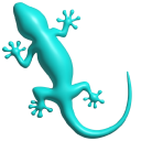 Simple 3D Turquoise Blue Salamander