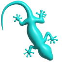 Simple 3D Turquoise Blue Salamander