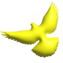 Simple 3D Yellow Dove of Peace