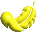 Simple 3D Yellow Feather