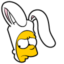 The Simpsons Easter Bunny Bart and Basket of Easter Eggs