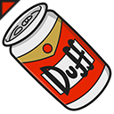 The Simpsons Homer and Duff Can