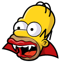 The Simpsons Homer Vampire and Hot Dog