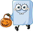 Spongebob Halloween Ghost and Jack-o-Lantern