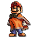 The Super Mario Galaxy Movie Mario in Poncho and Fire Flower