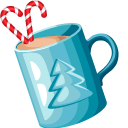 Cocoa with Marshmallows and Candy Cane