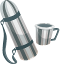 Thermos and Backpack
