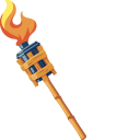 Tiki Mask and Burning Torch