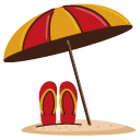 VSCO Girl Beach Umbrella and Wide Brim Hat