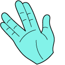 VSCO Girl Blue Alien and Hand
