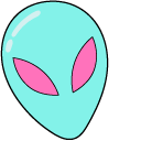VSCO Girl Blue Alien and Hand