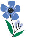 VSCO Girl Blue and Pink Flowers