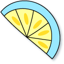 VSCO Girl Blue Flower and Slice of Lemon
