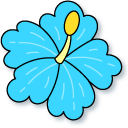 VSCO Girl Blue Flower and Slice of Lemon