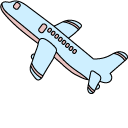 VSCO Girl Blue Pink Plane and Luggage