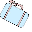 VSCO Girl Blue Pink Plane and Luggage