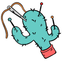 VSCO Girl Cactus Pin Cushion and Button