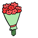 VSCO Girl Candy and Bouquet of Flowers