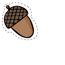 VSCO Girl Hand-Drawn Acorn and Tent