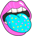 VSCO Girl Pink Donut and Blue Tongue