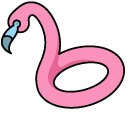VSCO Girl Pink Flamingo Rubber Ring and Ball