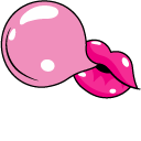 VSCO Girl Pink Handset and Bubble Gum