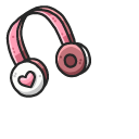 VSCO Girl Pink Headphones and Yellow Sweater