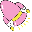VSCO Girl Pink Rocket and Planet