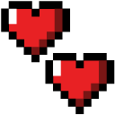 VSCO Girl Pixel Hearts and Red Planet