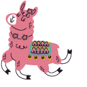 VSCO Girl Purple and Pink Llamas