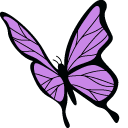 VSCO Girl Purple Flower and Butterfly