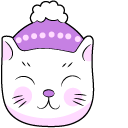 VSCO Girl Purple Heart and Cat