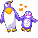 VSCO Girl Purple Seahorse and Penguins