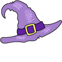 VSCO Girl Purple Witch Hat and Broom