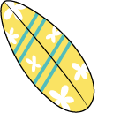 VSCO Girl Surfboard and Flower Sunglasses