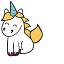 VSCO Girl Tiny White Unicorn