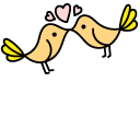 VSCO Girl Yellow Love Key and Love Birds